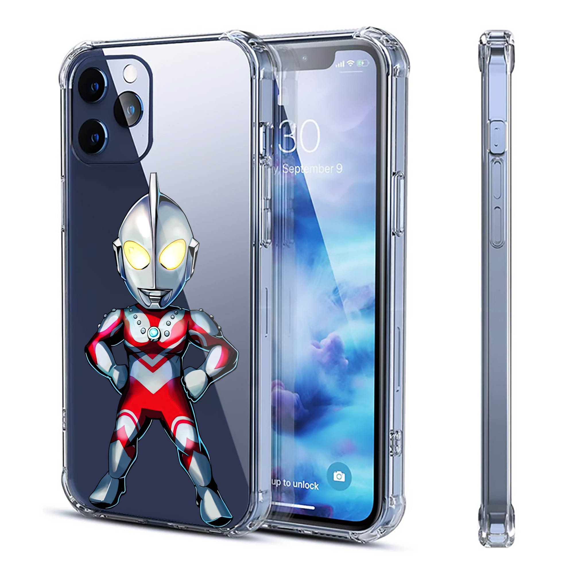 （画像用） ウルトラマン Ultraman 【iPhone 12シリーズ対応】透明スマホケース（クリアソフトケース）